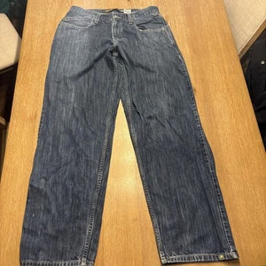 VTG Levis Silvertab Jeans Mens 32x34 Blue Baggy Straight Skater Y2K Dark Denim - Picture 1 of 9