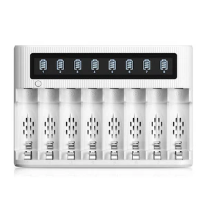 EBL Independent 8 Slots LCD Battery Charger for 1.2V AA AAA NiMH NiCD Batteries - Picture 1 of 8