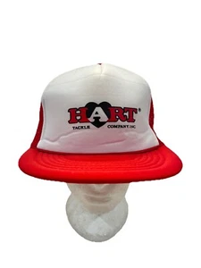 VTG 90s HART TACKLE FISHING Hat Snapback MESH Trucker RED ROPE FOAM Deadstock - Picture 1 of 9
