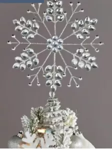 FLASH SALE Snowflake Star silver Christmas tree topper Martha Stewart - Picture 1 of 6