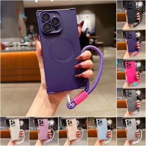 Handyhülle Silikonhülle passend für iPhone 16 Pro Max 15 14 13 mit Handschlaufe - Bild 1 von 28