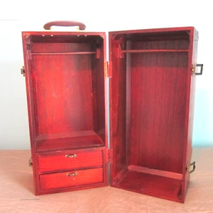 Vintage American Girl Large Doll Wooden Wardrobe Closet Travel Trunk Case - Picture 1 of 14