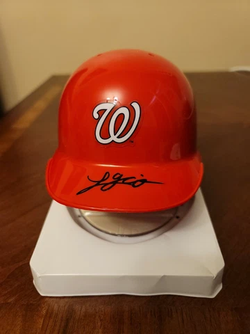 Lucas Giolito signed autograph WASHINGTON NATIONALS RIDDELL MINI BATTERS HELMET Cover