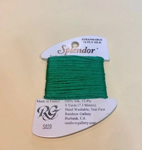 Splendor Rainbow Gallery Thread for Needlepoint color Green #S829 - Picture 1 of 1