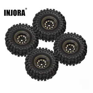 INJORA 1.0 Beadlock Rad Reifen Set für 1/24 1/18 RC Crawler Auto,Messing,58*24mm - Bild 1 von 15