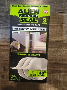 Alien Seal Insulation Tape - 3 ROLLS - 1.4 in W X 49 ft L Sealing Draft Tape NIB - Picture 1 of 1