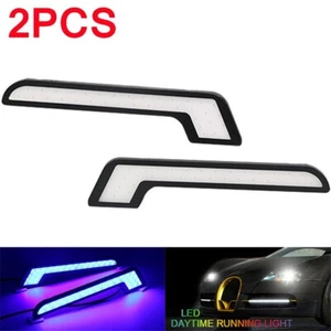2PCS Blue L Shape COB LED Lights Car Daytime Running Driving Bulbs DRL Lamps 12V - Picture 1 of 5