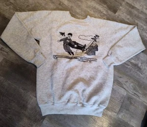 Vintage Suicide Hill Sweatshirt Gray Ski Jump Medium Ishpeming Michigan USA Made - Picture 1 of 16