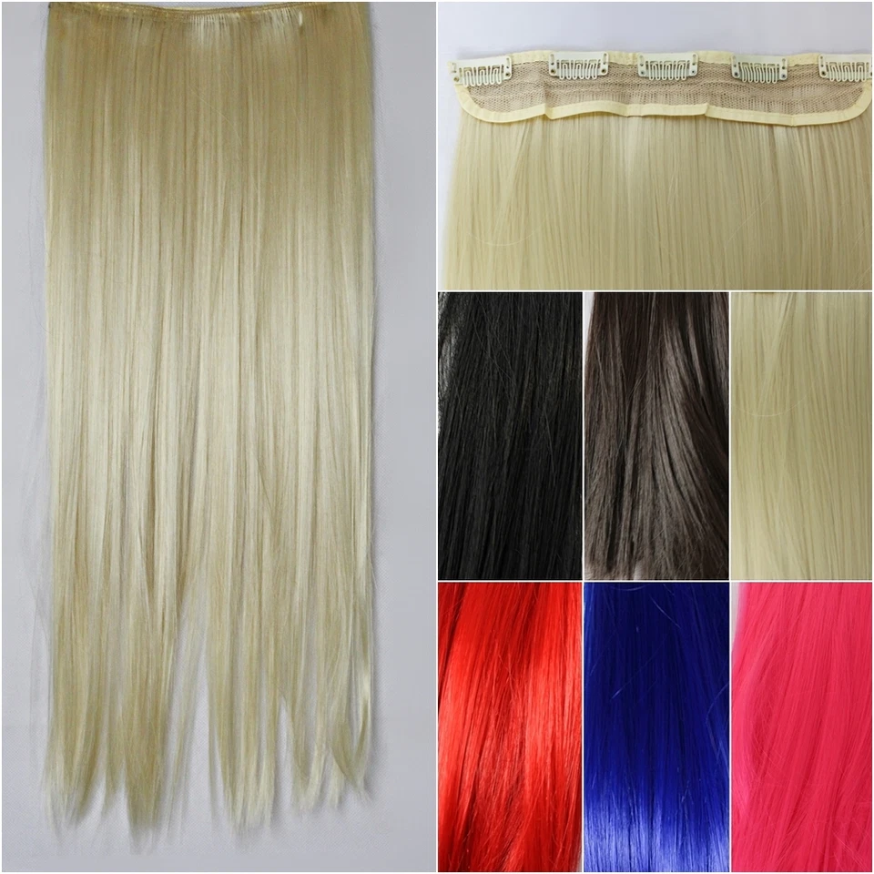 Clip in Extension seidig glatt lang Haarverlängerung 6 Farben Extensions 60 cm - Bild 1 von 1