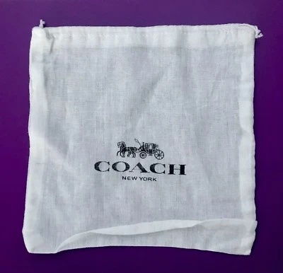 Cubierta para bolsa antipolvo de almacenamiento con cordón Coach nueva 7" x 7,5"  Foto 1 de 2