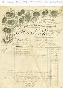 Paris IIIème 22 Rue des Francs Bourgeois - very beautiful header oenologie from 1893 - Picture 1 of 1
