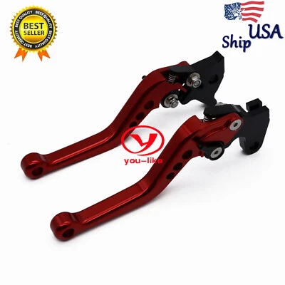 CNC Red Short Brake Clutch Levers Hand For Yamaha FZ1 FAZER 2001-2005 2004 2003 - Image 1 of 4