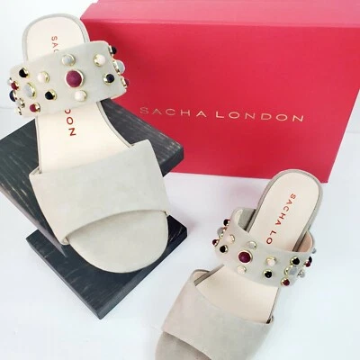 Sandalias sin cordones Sacha London para mujer color topo niño gamuza "Nina" talla 9,5 nuevas en caja Foto 1 de 4