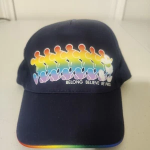 NEW Disney Mickey Pride LGBTQ Snapback Cap Hat Belong Believe Be Proud OSFM - Picture 1 of 8