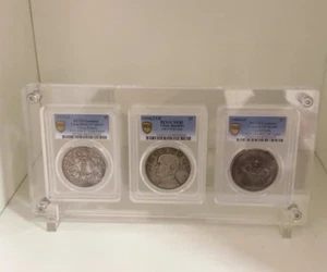 3 Grids Crystal Acrylic Display Frame Protector Box For ANACS/NGC/PCGS Holders - Picture 1 of 5