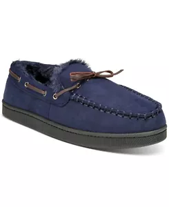 Club Room Mens Moccasin Slippers | Navy | M(8-9) - Picture 1 of 1