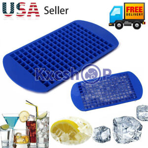2x Ice Cube Maker Mold 160 Grids Mini Small Silicone Trays For Whiskey Cocktails