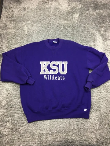 KSU Kansas State University Sweatshirt Womens Size XL Purple Russell Vintage Cover