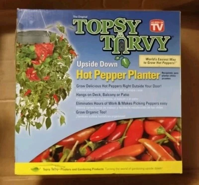 Оригинальные перевернутые плантаторы Topsy Turvy Upside Down Hot Pepper As Seen On TV в открытой коробке - Изображение 1 из 4