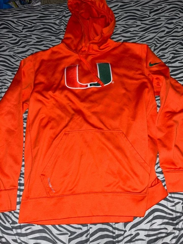 Miami Hurricanes Nike Hoodie Sweatshirt Therma Fit Nike Orange Size L Cover