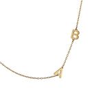 Women's Custom Gold Letter Necklace, 14k Solid Gold Sideways Alphabet Jewelry...