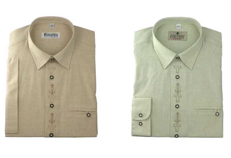 RINALDO Trachtenhemd mit Bestickung Herrenhemd Jagd Forst langarm & kurzarm - Bild 1 von 1