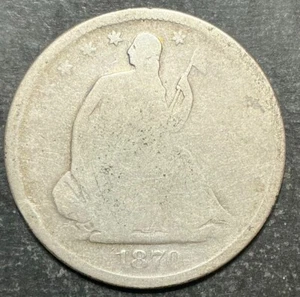 1870-S Seated Half Dollar 50c Rare Better Date Estate Collection silver q320 - Picture 1 of 2