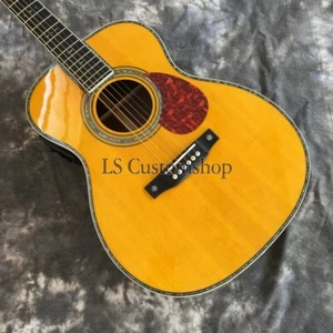 40'' Yellow OM42 Acoustic Guitar W/301EQ Spruce Top Rosewood Back Handmade - Picture 1 of 6