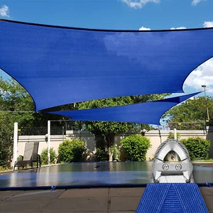 17ft Outdoor Rectangle Shade Sail with A-Ring Patio Garden Pool Sun Canopy Cover - Picture 1 of 42