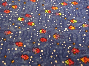 Cotton Fabric Quilting Treasures Small Goldfish on Blue 2005  1yd x 44 - Picture 1 of 7