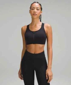 NWT Lululemon Lululemon Enlite Bra Zip Front in Black Size 34D - Picture 1 of 3