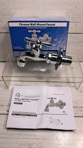 Rubinetto montaggio a parete ottone cromato costruzione Homewerks 1/2 pollice 3210-161-CH-B-Z - Foto 1 di 10