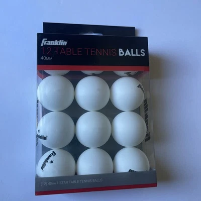 Franklin Sports Ping Pong Balls Official Size 40mm 12 Count White FREE SHIPPING  - Image 1 of 4