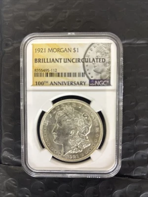 1921 Morgan Silver Dollar Philadelphia Mint Collectible BU NGC - Image 1 of 2