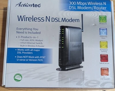 Actiontec✨GT784WN-01✨Wireless N DSL Modem Router✨ 300 Mbps WiFi - Image 1 of 4