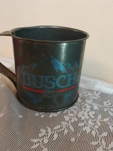 Vintage Busch Beer Tin Cup Mug with Handle Memorabilia - Picture 1 of 5