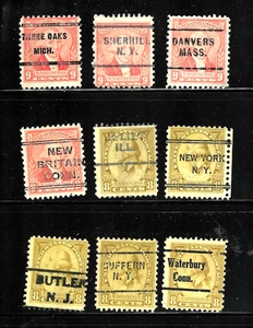 Colección Precanceladas 8-9 Centavos Mich Ill Nueva York 1932 Bicentenario de Washington EE. UU. 38B11 - Imagen 1 de 3