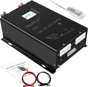 WZRELB Inverter di potenza onda sinusoidale pura 4000W 12/24/48V DC a 120VAC inverter di potenza - Foto 1 di 8