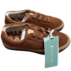 Revitalign Orthotic Sneakers Size 7 Malibu Teddy Leather Brown Gore Lace - Picture 1 of 9