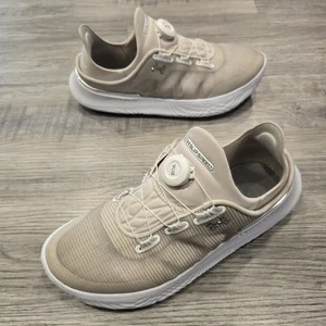 Under Armour Slip Speed BOA Shoes Mens 8 Womens 9.5 Beige Running Athletic EUC - Picture 1 of 15