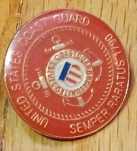 United States Coast Guard Pin Semper Raratus 1790 Red & Gold Tone - Picture 1 of 7