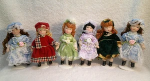 6 kleine Porzellanpuppen 5 Zoll - Bild 1 von 11