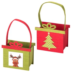 Juego de 2 bolsas de regalo Navidad verde rojo cesta de regalo embalaje de regalo - Imagen 1 de 6