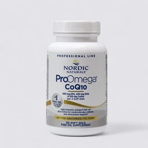 Nordic Naturals Pro Omega CoQ10 Fish Oil Supplement 60 Soft Gels - Picture 1 of 5
