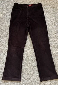 NYDJ Women's Brown/black Tummy Tuck Fine Wale Corduroy Size 6 Pants-Made in USA - Picture 1 of 4