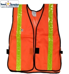 Chaleco de seguridad naranja de malla suave con rayas reflectantes de cal - Imagen 1 de 1