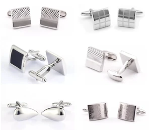 CLEARANCE High Quality Handmade Classic Mens Steel Cufflinks Wedding Outfits - Picture 1 of 26