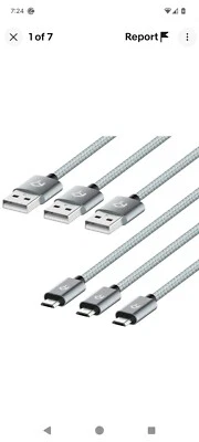 15 Cables 5 Boxes Rankie Micro USB High Speed Data and Charging, 3-Pack, 3 Feet - Image 1 of 4