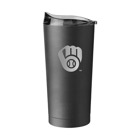 Milwaukee Brewers 20oz. Black Powder Coat Tumbler Cover