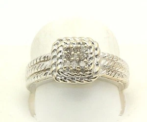 Modern Diamond Woven Band Ring 14k White Gold - Picture 1 of 4